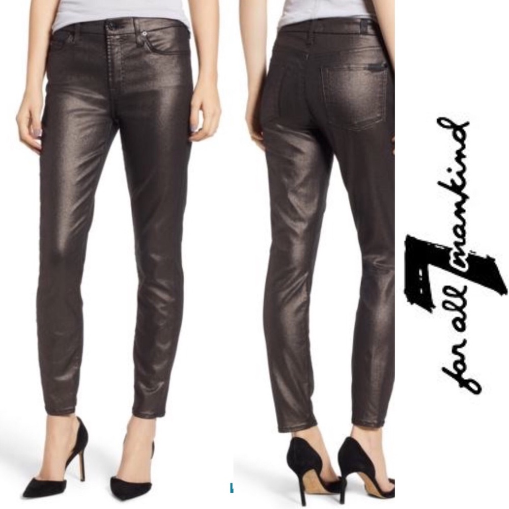 Seven 7 For All Mankind Metallic AnkleSkinny Jeans